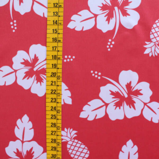 Tela de lycra estampado tropical flor de hibiscus