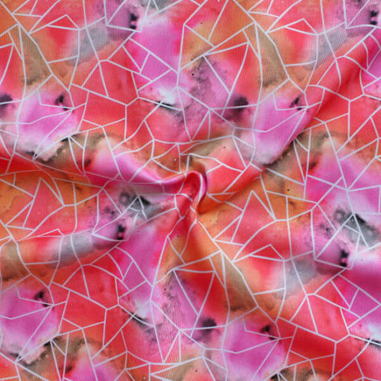 Tela de licra para leggings estampado abstracto llamativo con líneas