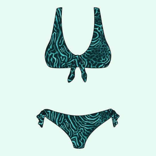 dibujo bikini estampado pez